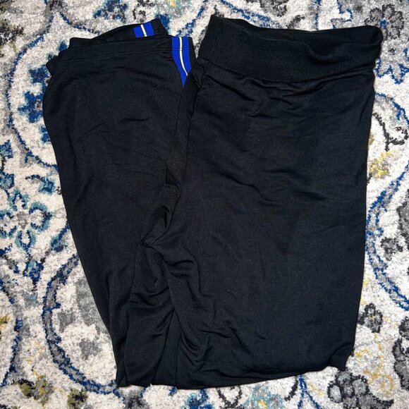 Lauren Ralph Lauren Women's Black Sweatpants with Blue Stripe Down Leg Size XL - Picture 5 of 5